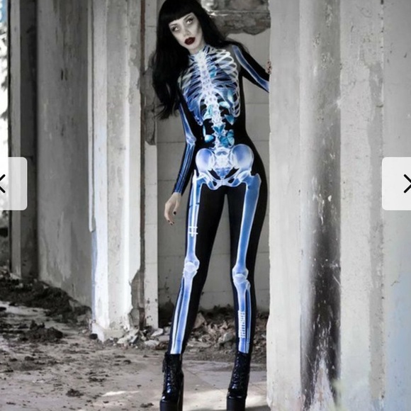 Halloween Skeleton Jumpsuit - NWOT - Picture 1 of 5